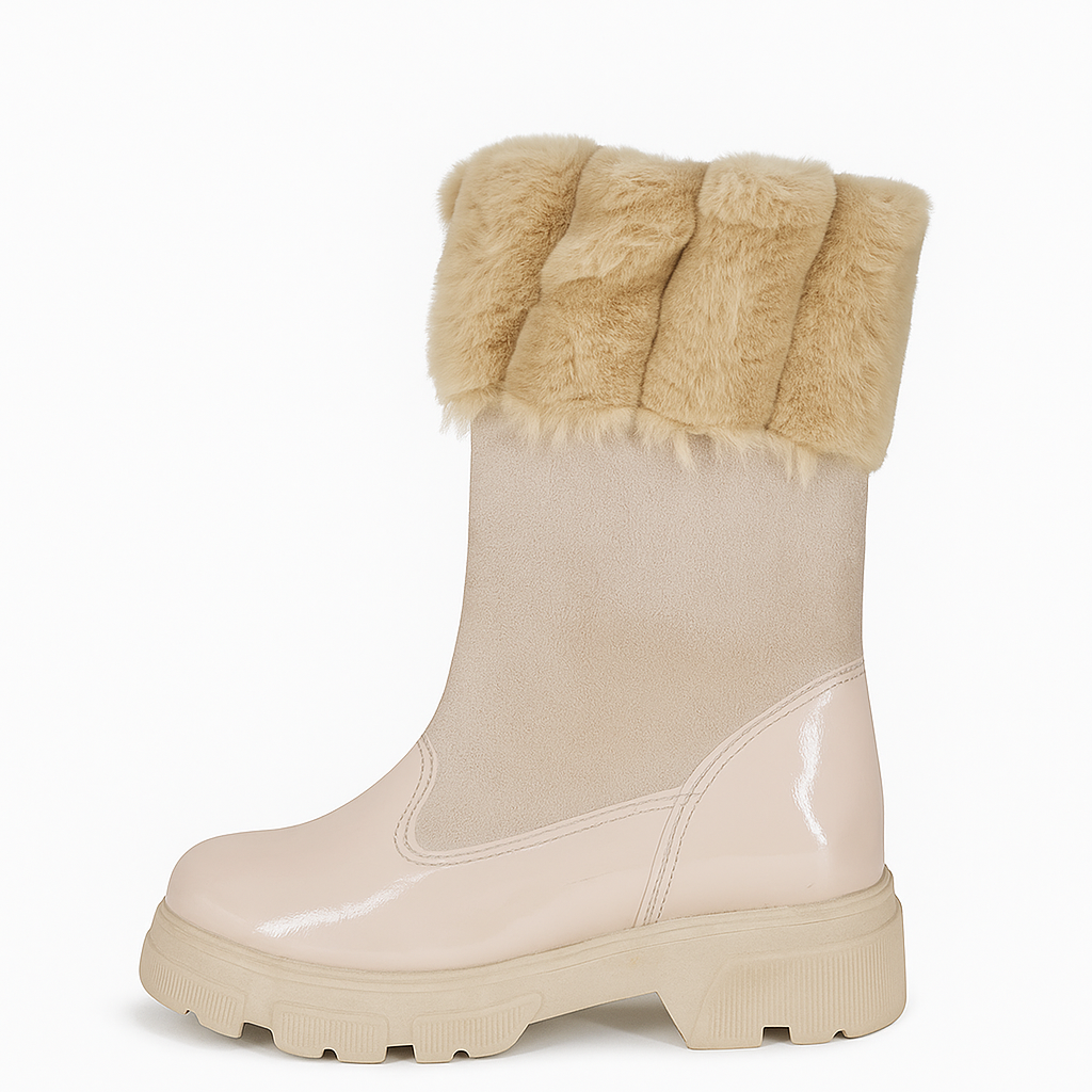 حذاء شتوي Aquatalia LaCie مبطن بالفرو الصناعي باللون البيج. 38311