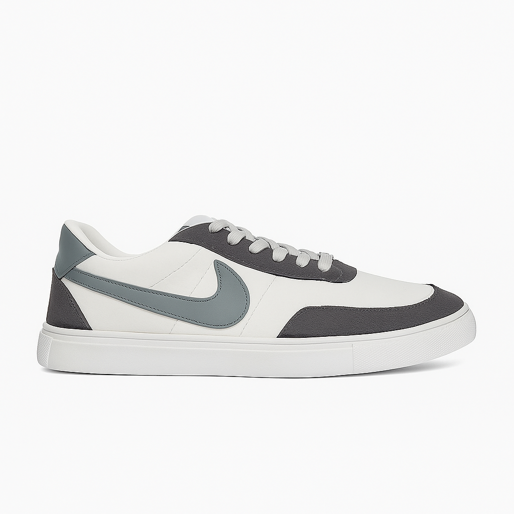 حذاء رياضي منخفض الرقبة باللونين الأبيض والرمادي 8451