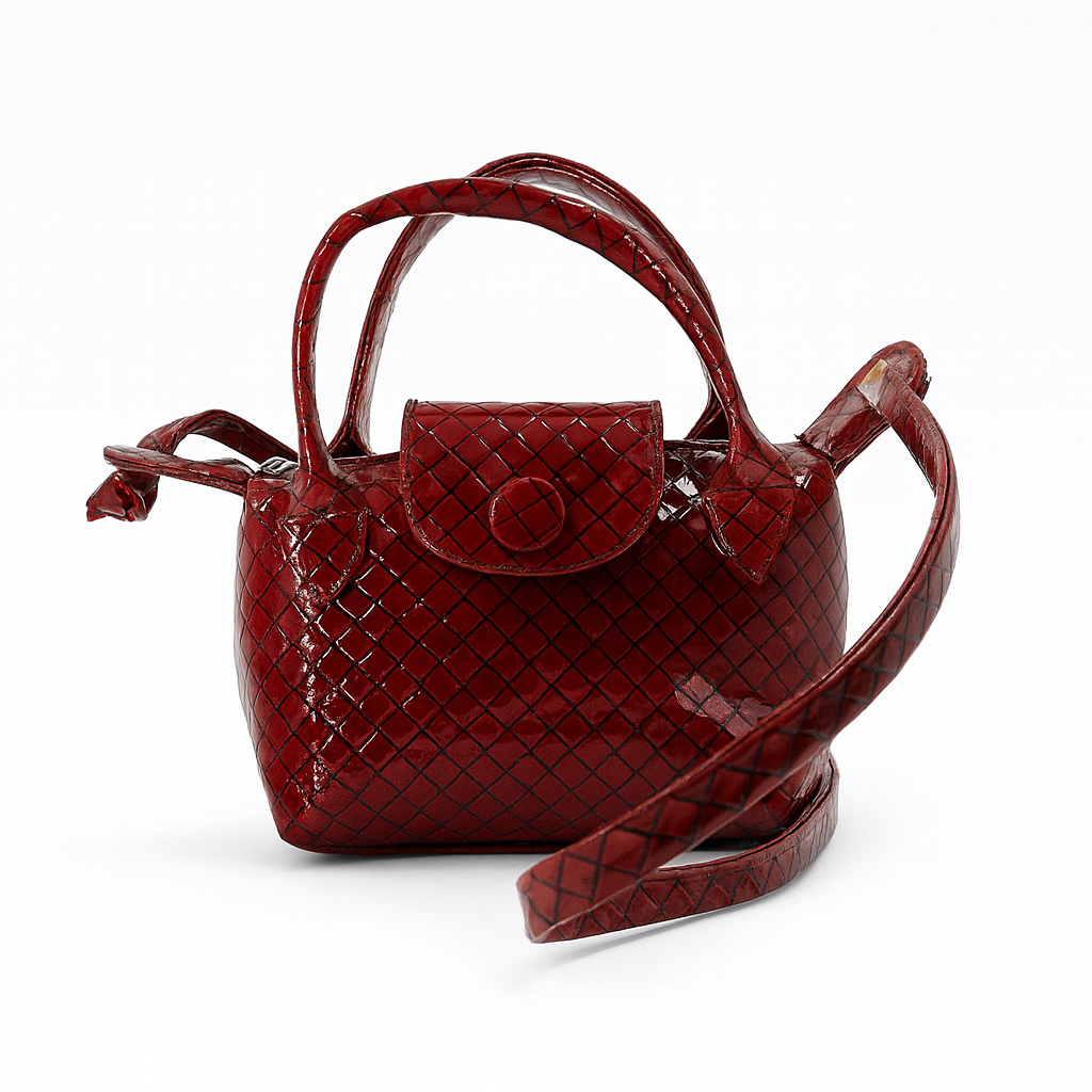 حقيبة كروس بودي من الجلد الصناعي المنسوج