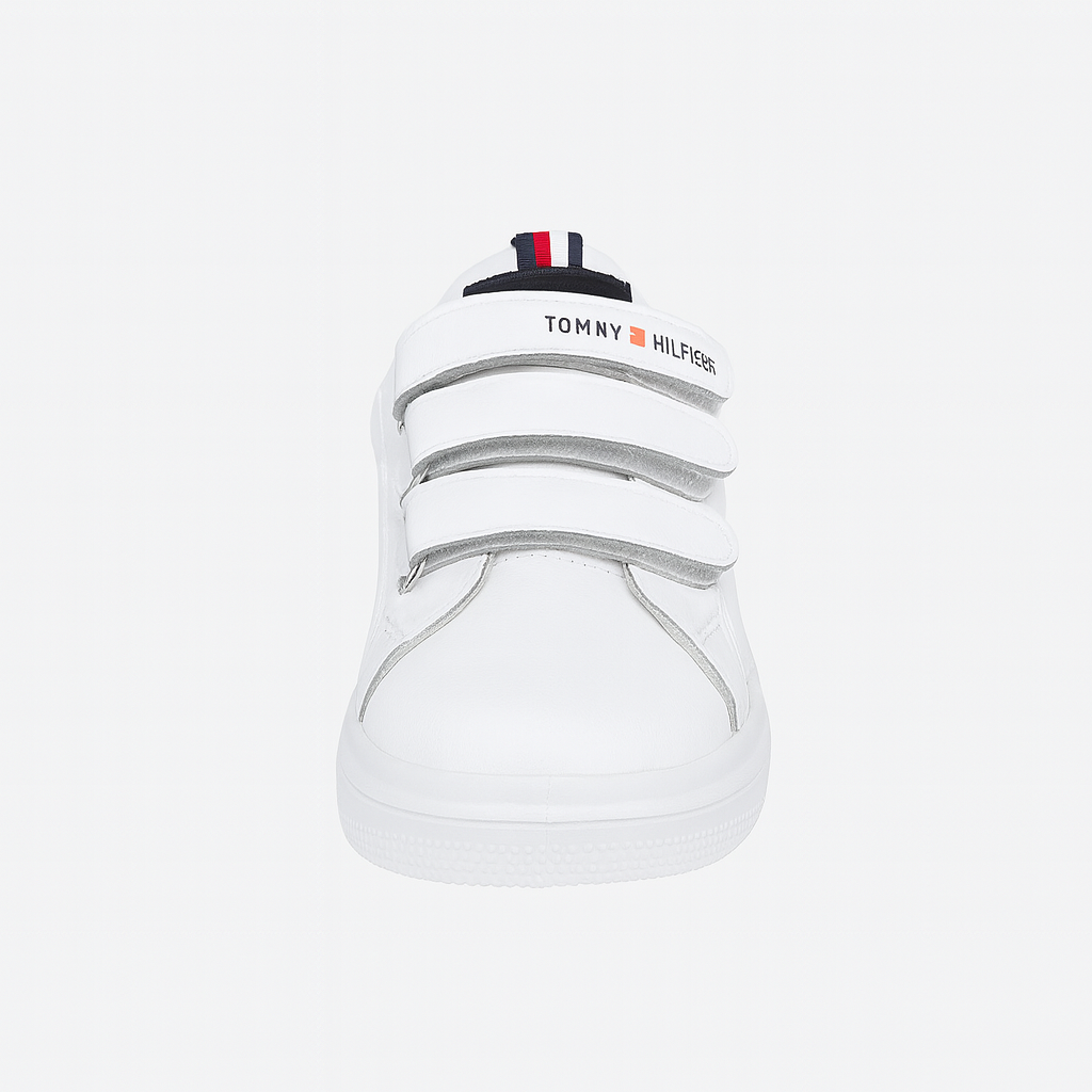 حذاء رياضي تومي هيلفيغر أبيض بشريط فيلكرو للنساء.152058