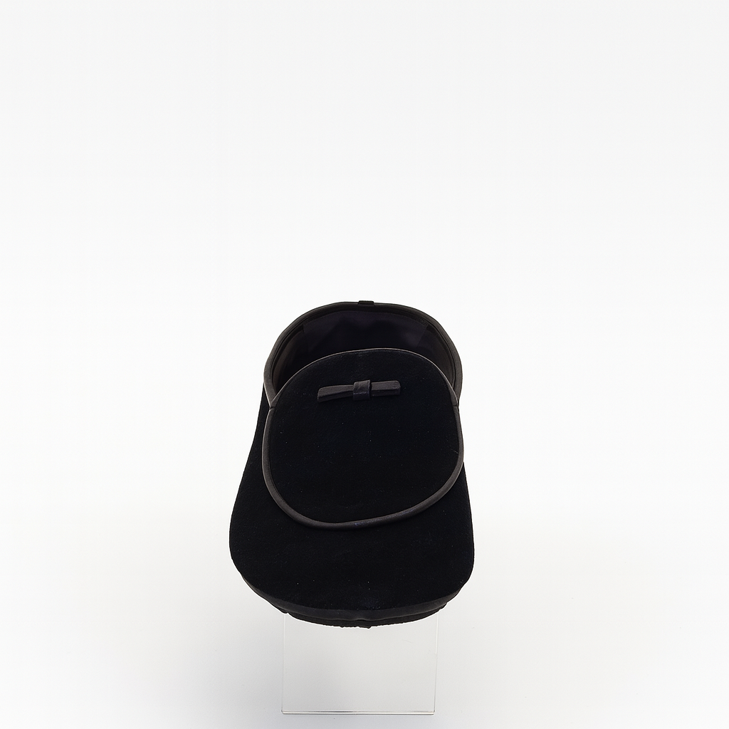 حذاء لوفر من جلد الغزال الأسود 4991