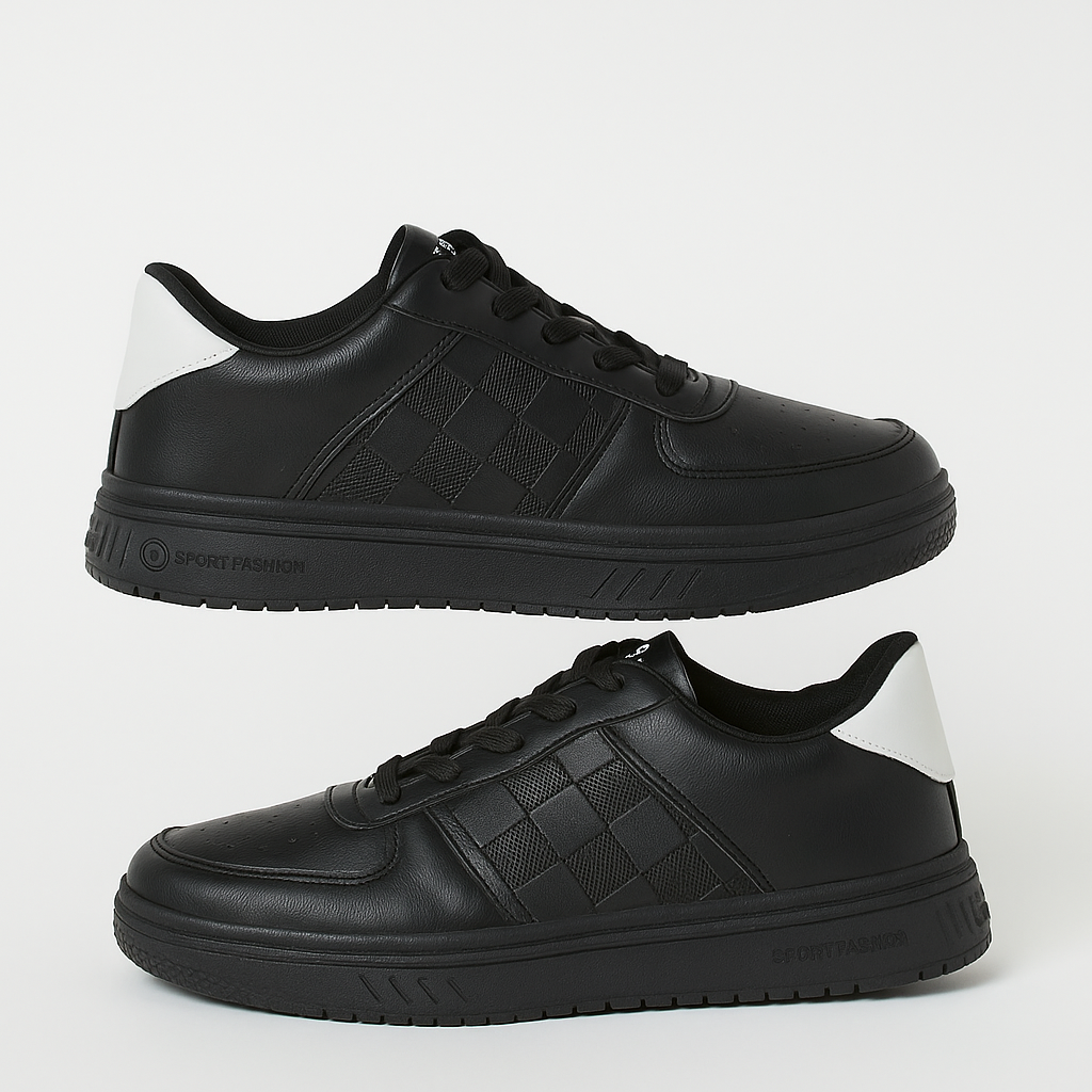 حذاء رياضي جلدي أسود. 152057