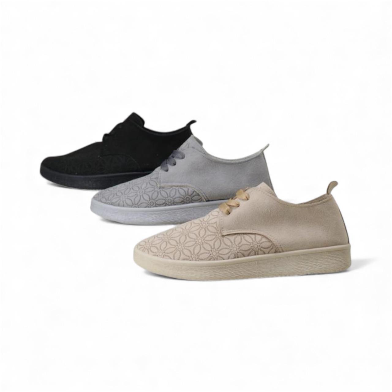 حذاء نسائي كاجوال ماركة بجزء علوي من نسيج منقوش 151822